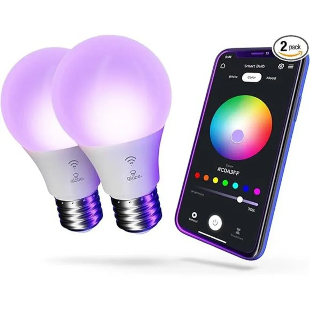 Globe Electric 34207 Wi-Fi Smart 10 Watt (60W Equivalent) Multicolor